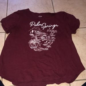 old navy palm springs maroon shirt